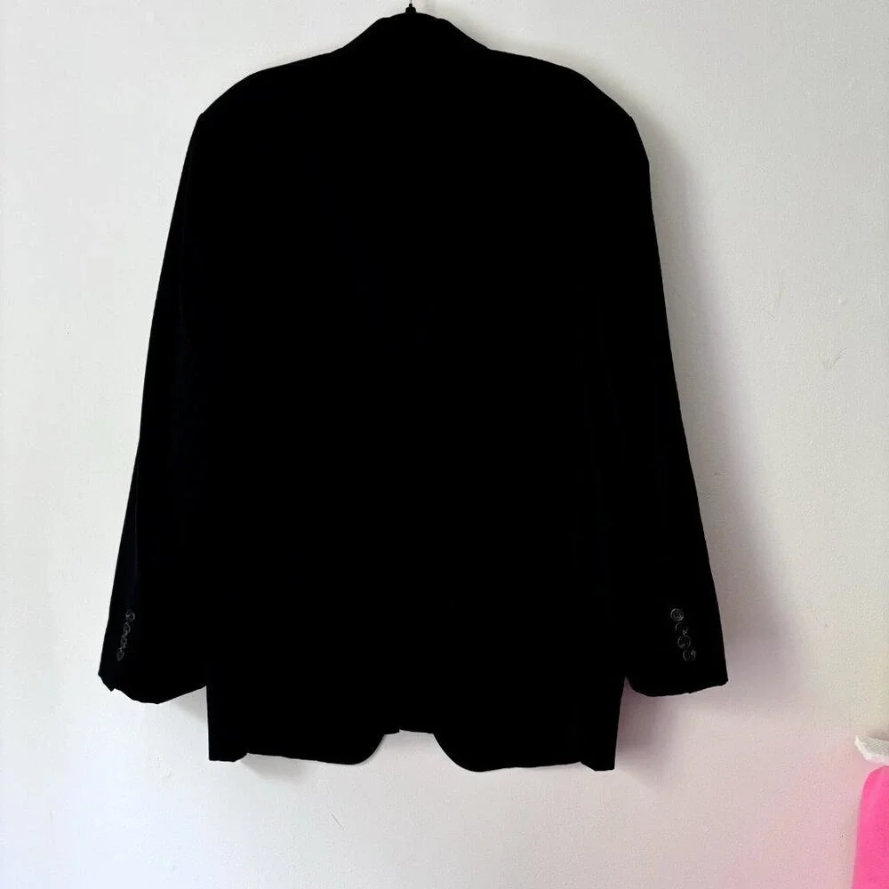 Ralph Lauren Sport Coat Blazer‎ Size 46R Black Wool Suit Jacket Made in Canada